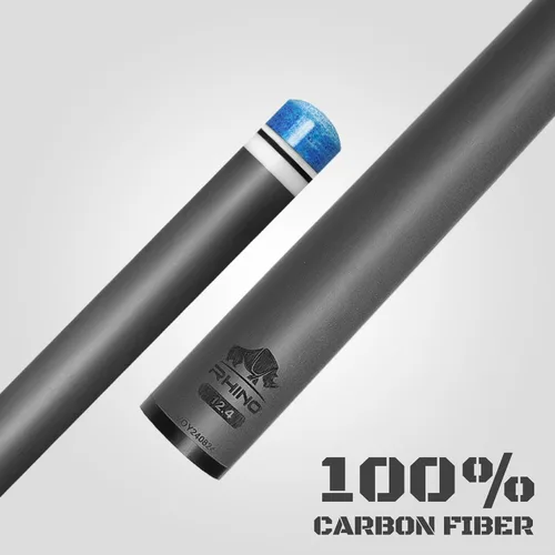 Miniatura 7 de RHINO Nebula 2 Pool Cue - Premium Carbon Fiber Shaft & Composite Butt. Time Crystal Tip, Pro Taper Design. 3/8-8 Joint, Wrapless. Low Deflection