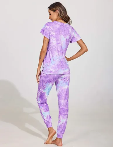 Miniatura 6 de Ekouaer Conjuntos de pijama de manga corta para mujer con pantalones largos