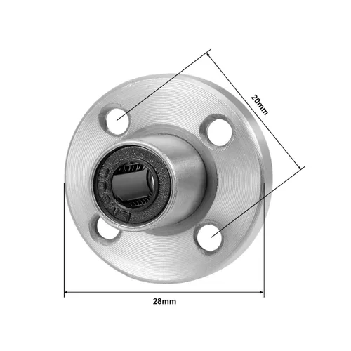 Miniatura 3 de uxcell LM6UU Rodamientos lineales de brida redonda, diámetro de 0.236 in de diámetro, 0.472 in de diámetro exterior, 0.748 in de longitud