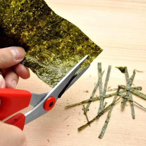 Miniatura 5 de CANARY Tijeras de cocina japonesas con cortador, hoja descentrada en ángulo de 7.5", fabricadas en Japón, aptas para lavavajillas, hoja desmontable