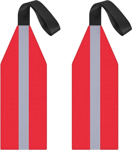 Miniatura 9 de Frienda Bandera de viaje de seguridad de 2 piezas para kayak, canoa, bandera de advertencia con cincha para kayak, SUP, remolque, canoas, camión