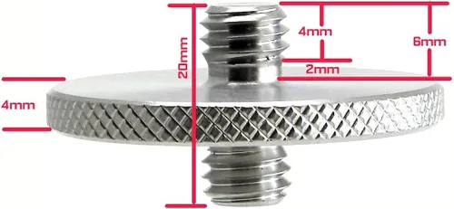 Miniatura 2 de Paquete de 2 adaptadores Monster Macho a Macho de 3/8" a 3/8" de acero inoxidable/trípode/acoplador SS Desmond