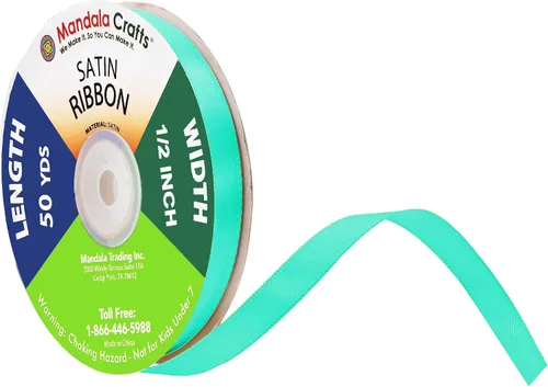 Miniatura 74 de Mandala Crafts Cinta de satén verde manzana para manualidades, cintas de tela de 1.5 pulgadas de ancho de 50 yardas para envolver regalos, ramos