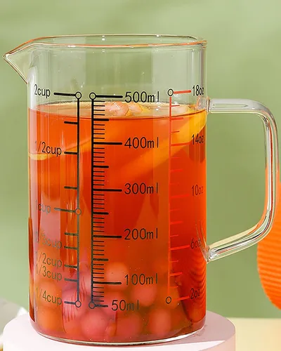 Miniatura 9 de Taza medidora de vidrio de 4 1/2 onzas con doble boquilla para café expreso, vaso graduado con mango aislado, jarra triple de escala transparente