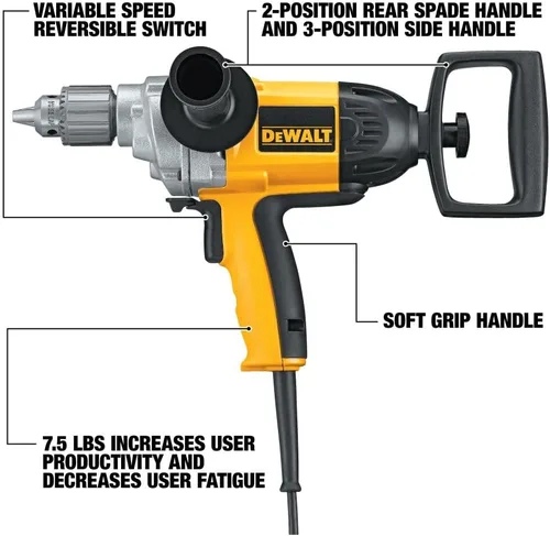 Miniatura 2 de DEWALT Taladro eléctrico, mango de pala, 1/2 pulgada, 9 amperios (DW130V)