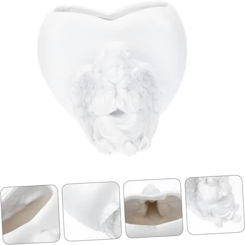 Miniatura 3 de Yardwe 1 maceta de resina con estatua de ángel, decoración de macetas de ángel para plantas