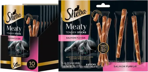 Miniatura 15 de Sheba Palitos Tiernos de Carne Premios para Gatos con Sabor a Pollo, 0.14 oz., 5 Unidades, Paquete de 10 (50 Palitos en Total)
