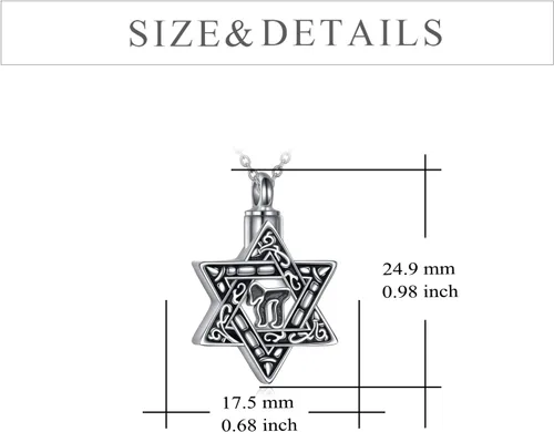 Miniatura 35 de YFN Collar de estrella de David de plata de ley, concha de abulón, árbol de la vida, joyería judía, regalos para mujeres y hombres