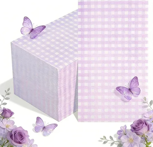 Miniatura 9 de WDF Paquete de 150 servilletas de papel azul bebé, 3 capas, desechables, color azul y blanco, servilletas de cena de invitados de papel para baño