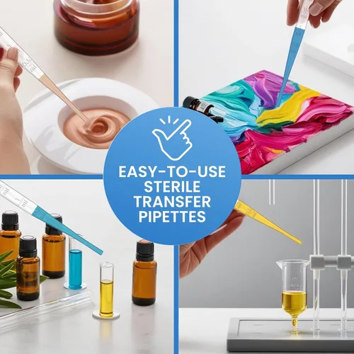 Miniatura 7 de Pipetas de transferencia de 0.1 fl oz, 500 unidades, cuentagotas de plástico desechables para aceites, manualidades y líquidos, herramientas