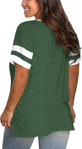Miniatura 2 de VISLILY Camisetas de verano de manga corta con cuello en V para mujer, tallas grandes