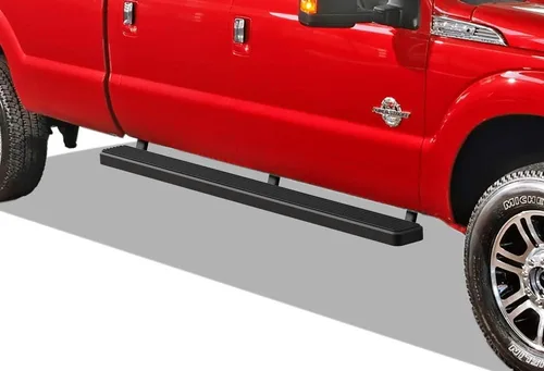 Miniatura 19 de Estribos APS 5 pulgadas negros compatibles con Ford F250 F350 Super Duty 1999-2016 cabina doble acero inoxidable (pasos laterales barras laterales)