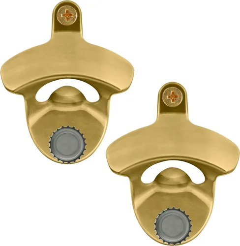 Miniatura 7 de Abrebotellas magnético vintage para colocar en la pared, con imanes, bronce antiguo (paquete de 2)