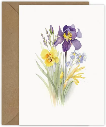 Miniatura 4 de 25 tarjetas de felicitación de flores de acuarela para todas las ocasiones en blanco con sobres