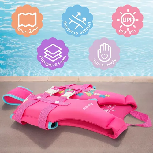 Miniatura 6 de Zeraty - Chaleco de natación para niños de neopreno, chaleco flotante para niños, ayuda para nadar para niños niñas y niños, 20-30-40-50-60-70-80