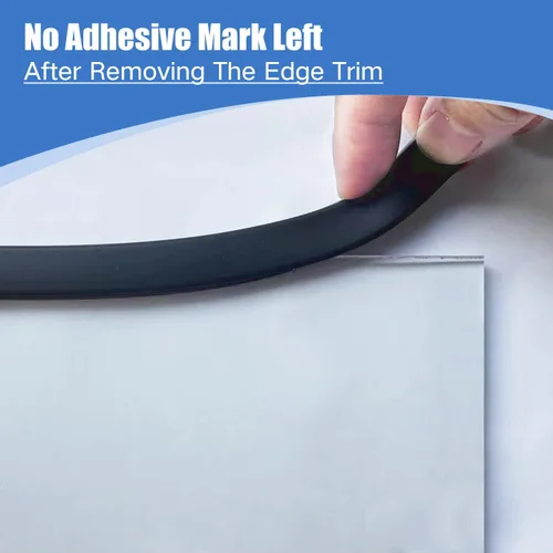 Miniatura 6 de Borde de goma protector autoadhesivo para espejo y flexiglás, material de etileno propileno dieno, ajuste de 1/8 pulgadas (3 mm), longitud 20 pies