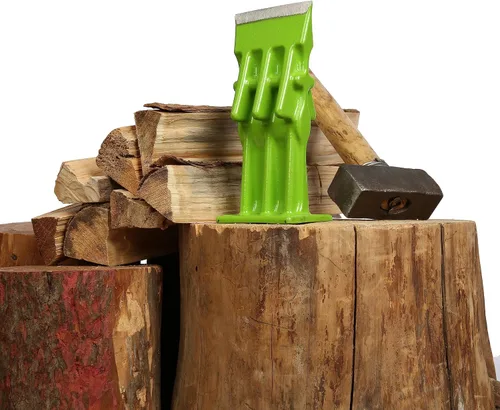 Miniatura 7 de SPEED FORCE Divisor de madera manual para leña, divisor de troncos portátil, cabeza de punta de cuña, sin hacha, 3 pulgadas, verde con cubierta