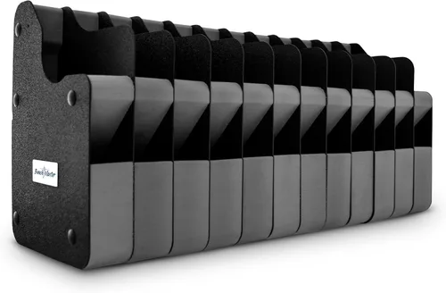 Miniatura 10 de BenchMaster Estante vertical para pistolas, almacenamiento seguro para pistolas, con capacidad para 2 a 12 pistolas, organizador seguro para armas