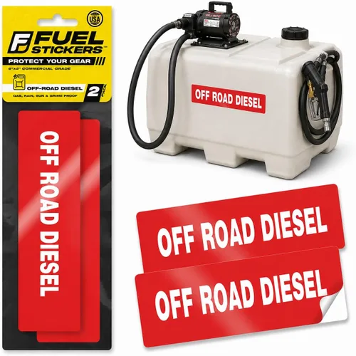 Adhesivo de combustible diésel para todo terreno, etiquetas para tanques de almacenamiento de combustible - Tractores y equipos pesados - Resistente
