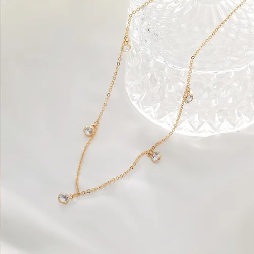 Miniatura 6 de KELAIEN Delicado collar de gargantilla de oro para mujer, chapado en oro de 14 quilates, cadena de satélite en capas, para adolescentes, perlas