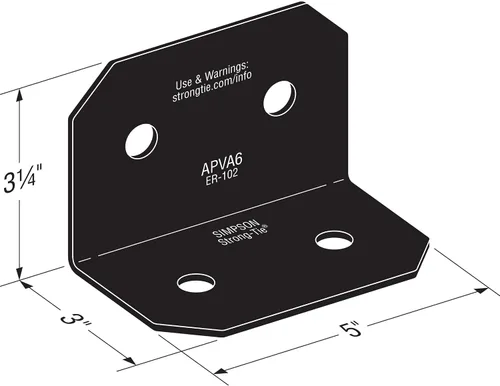 Miniatura 2 de Simpson Strong-Tie Acentos para exteriores APVA6 - con sujetadores necesarios
