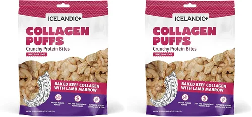 Miniatura 6 de Icelandic+ Colágeno Puffs: Colágeno de carne al horno con piel de bacalao, 2.5 onzas, golosinas para perros medianos y grandes, bocadillos