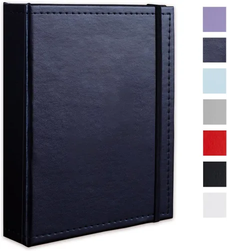 Miniatura 11 de Álbum de fotos pequeño de 4 x 6 pulgadas, paquete de 2 libros de fotos de cuero, cada mini álbum de 26 páginas tiene capacidad para 52 fotos, Rojo