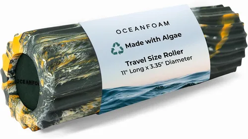 Miniatura 10 de Oceanfoam Ripple - Rodillo de espuma de viaje (11" x 3.35") Mini rodillo de espuma firme para terapia física, masaje de tejido profundo, dolor