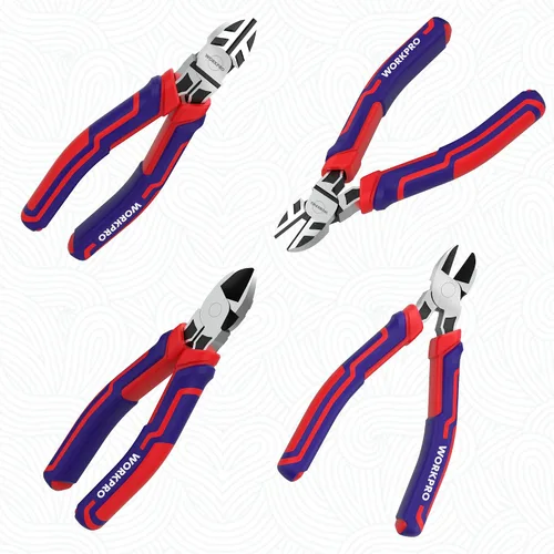 Miniatura 7 de WORKPRO Cortadores de alambre de 6 pulgadas de servicio pesado de acero CRV, alicates diagonales para cortar cables de manualidades, mango de agarre