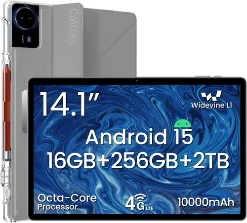 Miniatura 8 de Tablet Android 15 de 14 pulgadas, 16 GB de RAM+256 GB de ROM, pantalla IPS FHD de 1920 x 1200, L1 amplio, batería de 10000 mAh, 4G LTE, Wi-Fi
