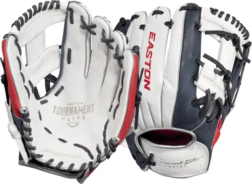 Easton | Guante de béisbol juvenil Tournament Elite | Múltiples estilos I-Web - Blanco / Azul marino / Rojo