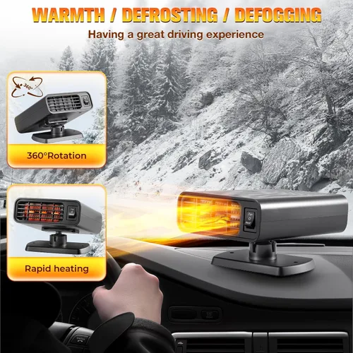 Miniatura 5 de Calentador de coche de 12 V, calentador portátil para automóvil, 2 en 1 calentadores de calefacción y refrigeración rápida que se conecta al