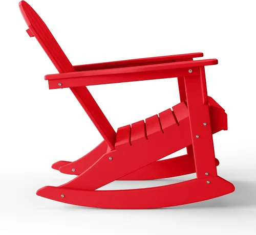 Miniatura 104 de WestinTrends Silla mecedora Malibu de poliéster para exterior/patio Adirondack, Negra