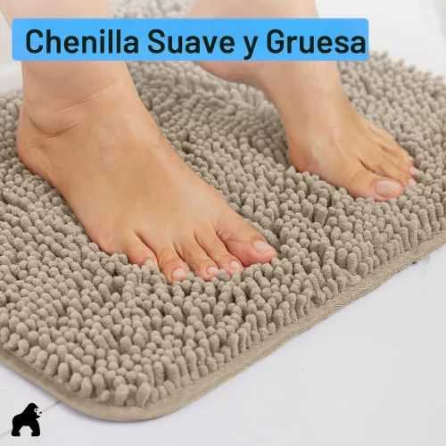 Miniatura 5 de GORILLA GRIP - Juegos de alfombras de baño, juego de 2 alfombras de área de felpilla suave, alfombra base de inodoro y alfombra de 30 x 20, Gris
