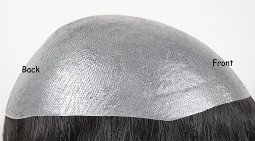 Miniatura 3 de V-loop Toupee - Sistema de reemplazo de cabello humano para hombre (8 x 10 pulgadas, color natural)