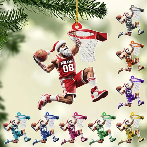 Miniatura 19 de Adorno Personalizado de Baloncesto 2025 - Adorno de Jugador de Baloncesto - Adornos de Árbol de Navidad de Baloncesto - Regalos de Jugador de Bkb 5