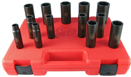 Miniatura 17 de Chicago Pneumatic SS814D - Unidad cuadrada de 1 pulgada, métrica profunda, 6 puntos, juego de llaves de impacto (4 piezas)