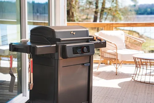 Modelo Actual G Plancha, Parrilla Eléctrica Inteligente para Exteriores con Plancha Superior Plana para Barbacoa con Rango de 200°F a 600°F para