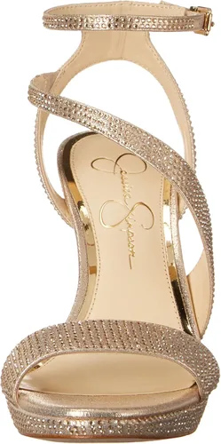Miniatura 2 de Jessica Simpson Correa de tobillo metálica con diamantes de imitación para mujer