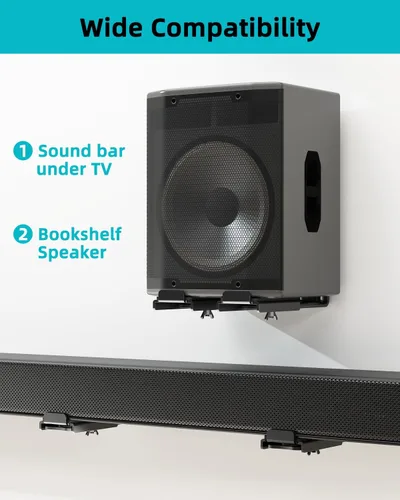 Miniatura 8 de HCMOUNTING Soporte universal de pared para barra de sonido - para Samsung, Sony, Bose, LG, Vizio, Sonos y más soportes de barra de sonido debajo
