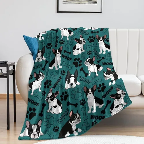 Bonita manta de franela suave y acogedora de Boston Terrier, decoración de ropa de cama para niños y adultos, regalos para amantes de los perros