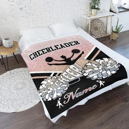 Miniatura 2 de Manta de bebé personalizada con estampado de animadora con nombre, manta de forro polar suave para niñas y niños, recién nacidos, regalo