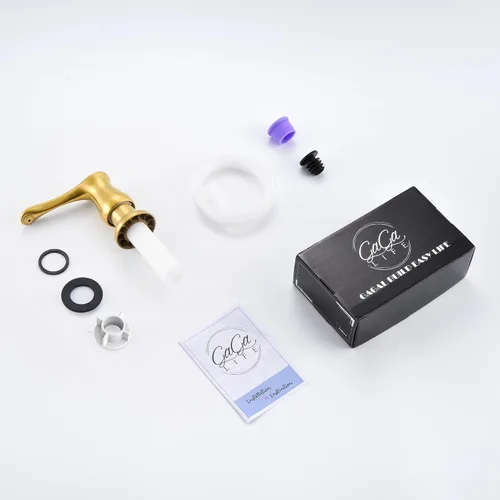 Miniatura 8 de GAGALIFE Dispensador de jabón para fregadero de cocina, dorado cepillado, dispensador de jabón debajo del fregadero con kit de tubo de extensión