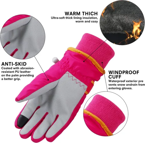 Miniatura 15 de Guantes de nieve para hombre y mujer, impermeables, para invierno, cálidos, para esquí, snowboard, guantes para mujer