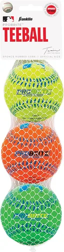 Miniatura 7 de Franklin Sports - Pro Brite - Pelota de Goma de Neón para Teeball - MLB - Tball Juvenil - Béisbol + Sóftbol - Uso Interior y Exterior