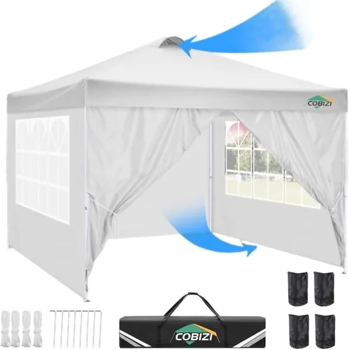 Miniatura 9 de COBIZI Canopy Tienda de campaña desplegable de 10 x 20 pies con 6 paredes laterales, toldo comercial impermeable, glorieta instantánea