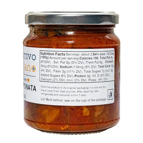Miniatura 2 de Aperitivo Siciliano - Auténtica caponata de berenjena siciliana - Hecho a mano con ingredientes seleccionados cultivados en Sicilia - Paquete de 4