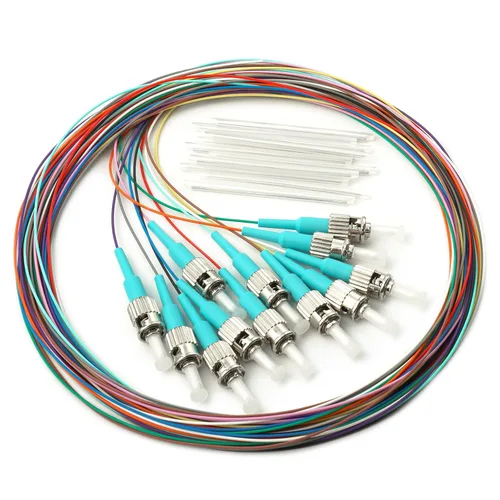 Miniatura 23 de 6 hilos multimodo OM1 62.5/125 ST-UPC fibra coleta, ST OM1 fibra óptica coleta, incluye 6 mangas de protección de fibra óptica de empalme de fusión