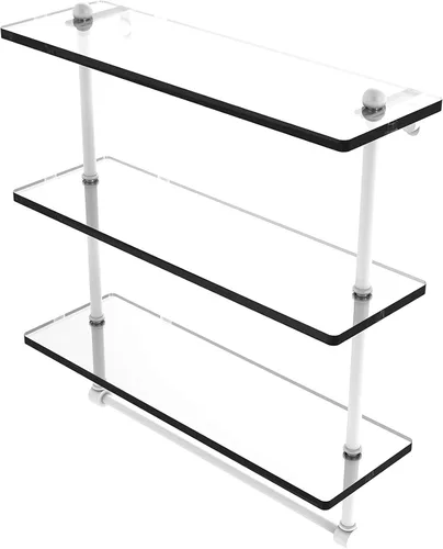 Miniatura 3 de Allied Brass PR-5/16TB Estante de cristal integrado de triple nivel de 16 pulgadas, bronce antiguo