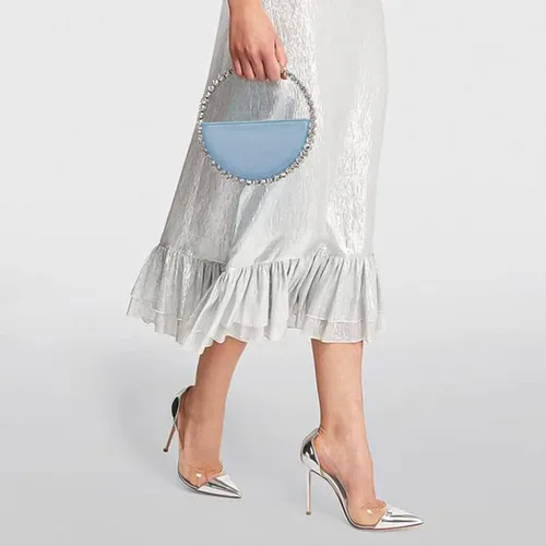 Miniatura 5 de CARZA Bolso de noche con diamantes de imitación brillantes para mujer, bolso de diseñador para boda, fiesta, asa superior
